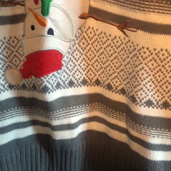 Men’s artsy Christmas Holiday striped snowman sweater - Picture 5 of 7